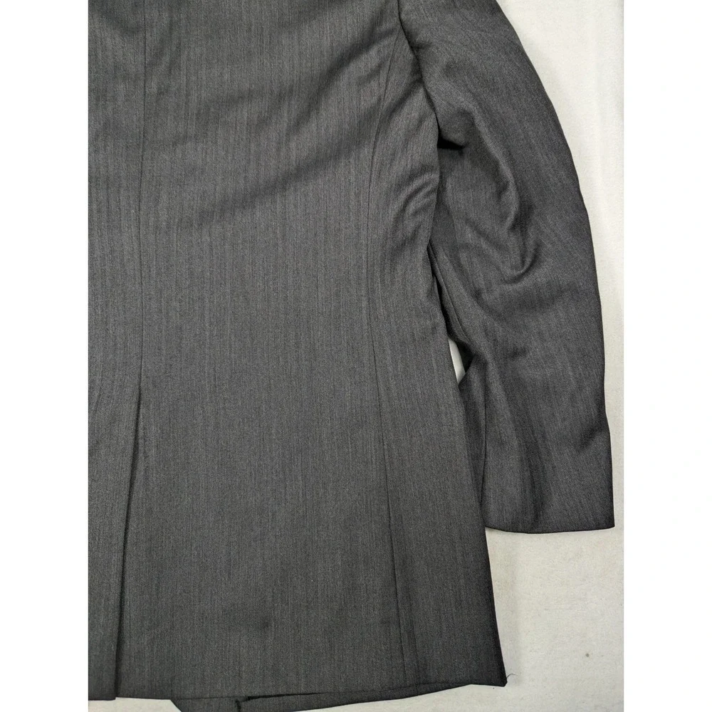 Jos A Bank‎ Mens 44L Charcoal Gray Herringbone 100% Wool 2-Button Jacket  Blazer